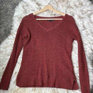 American Eagle Women's V-Neck Sweater - Rust